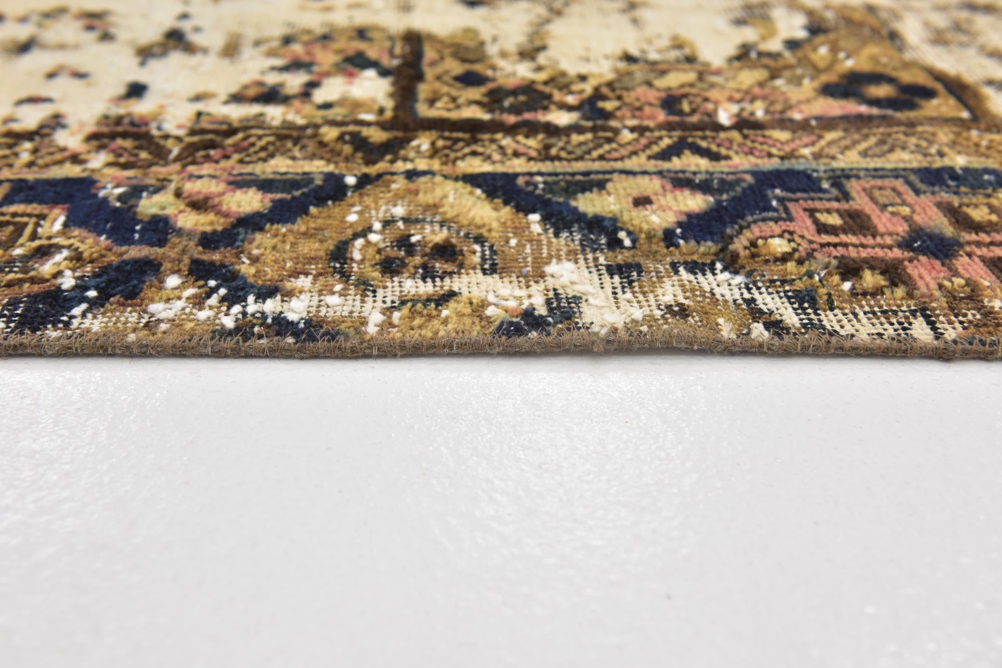 6' 3 x 8' Hand Knotted Ultra Vintage Persian Wool Rug