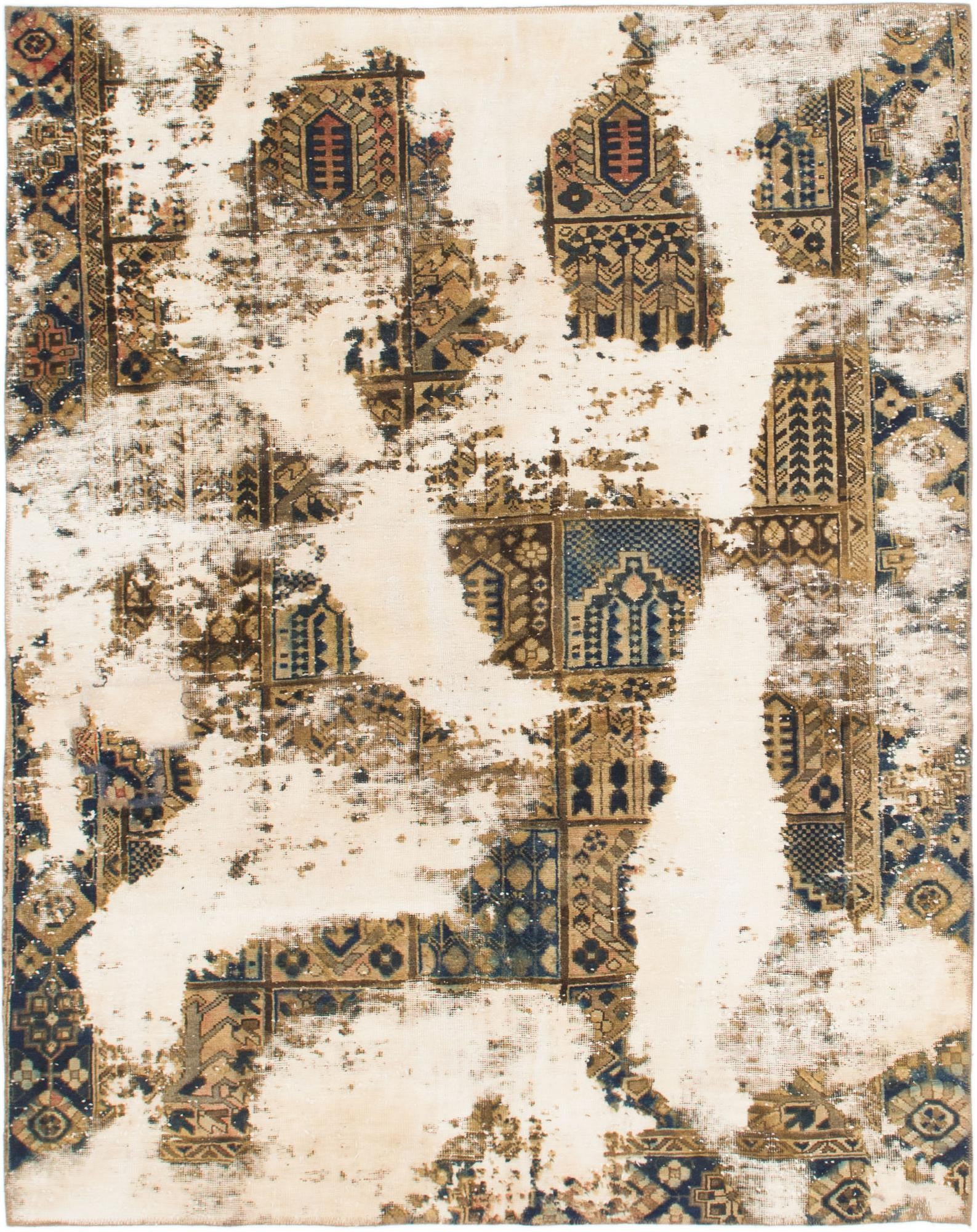 6' 3 x 8' Hand Knotted Ultra Vintage Persian Wool Rug