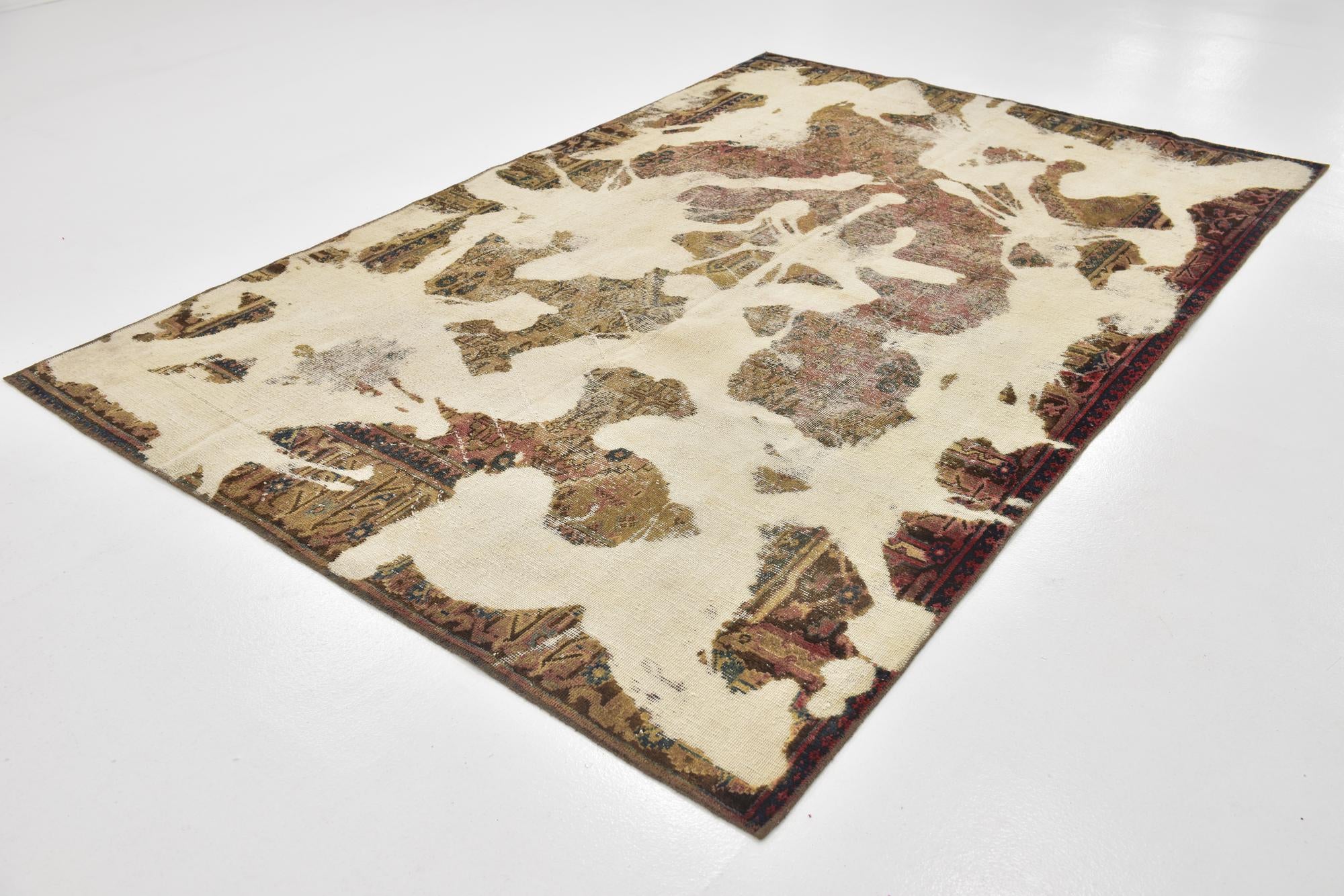 6' 4 x 9' 8 Hand Knotted Ultra Vintage Persian Wool Rug