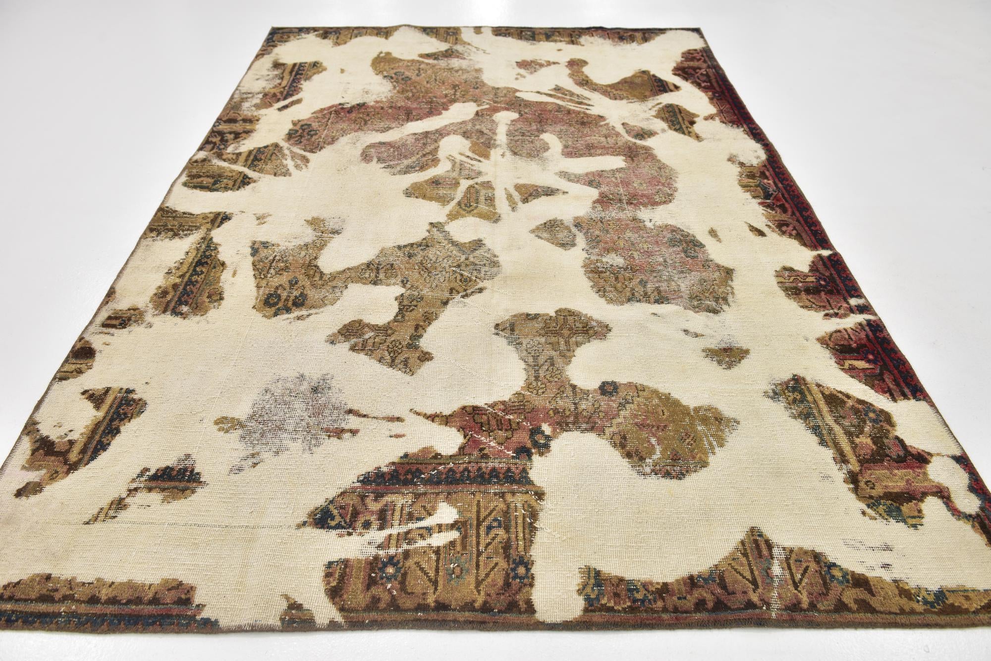 6' 4 x 9' 8 Hand Knotted Ultra Vintage Persian Wool Rug