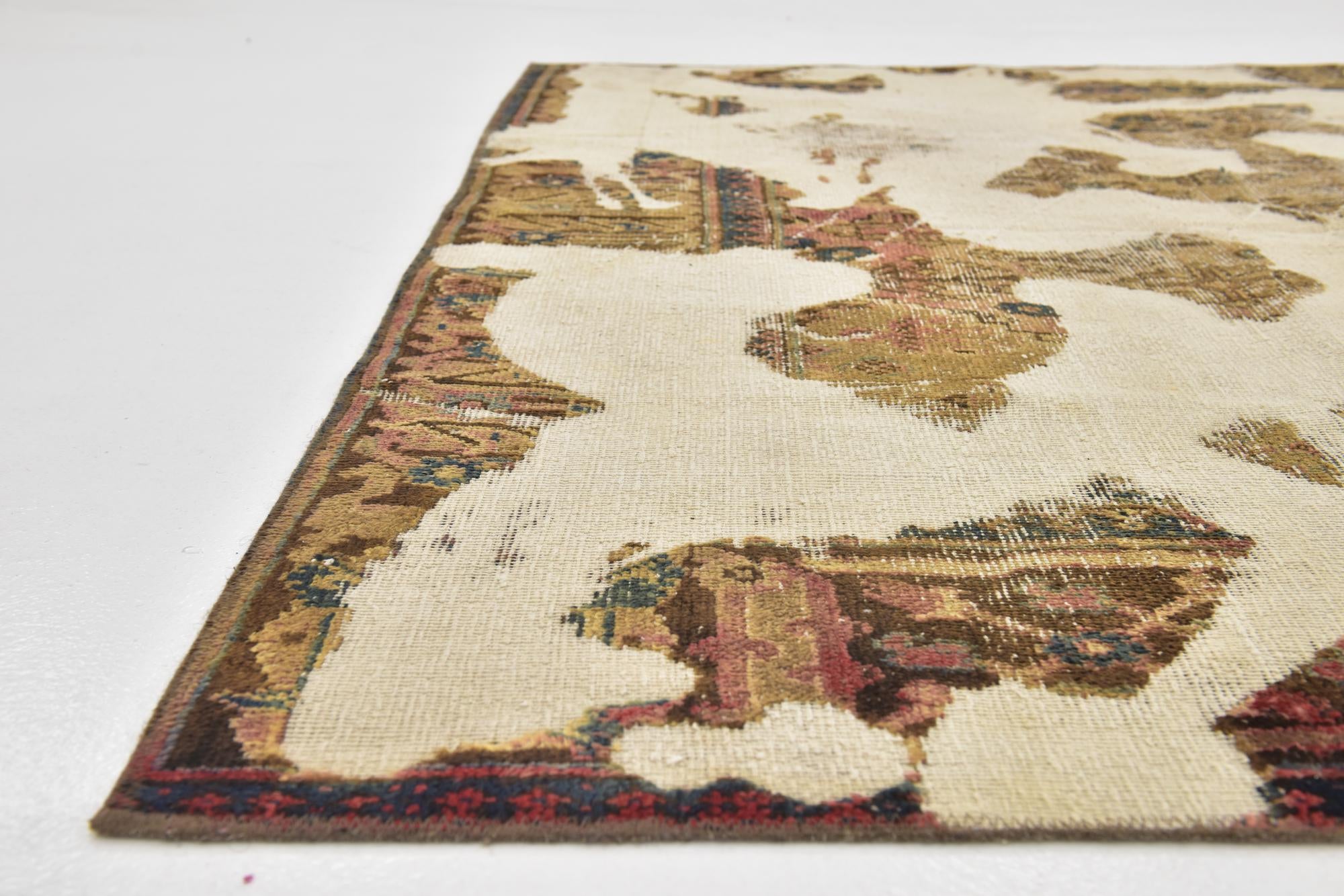 6' 4 x 9' 8 Hand Knotted Ultra Vintage Persian Wool Rug