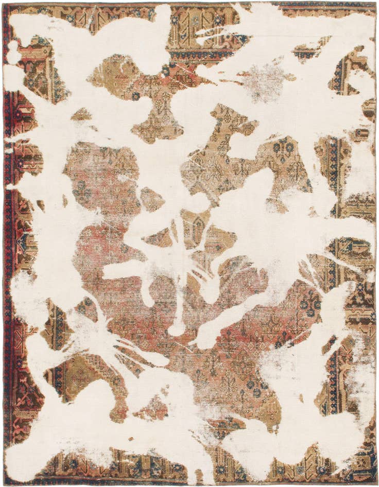 Detail image of 6' 4 x 9' 8 Hand Knotted Ultra Vintage Persian Wool Rug