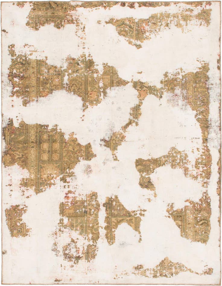 Detail image of 6' 4 x 8' 10 Hand Knotted Ultra Vintage Persian Wool Rug