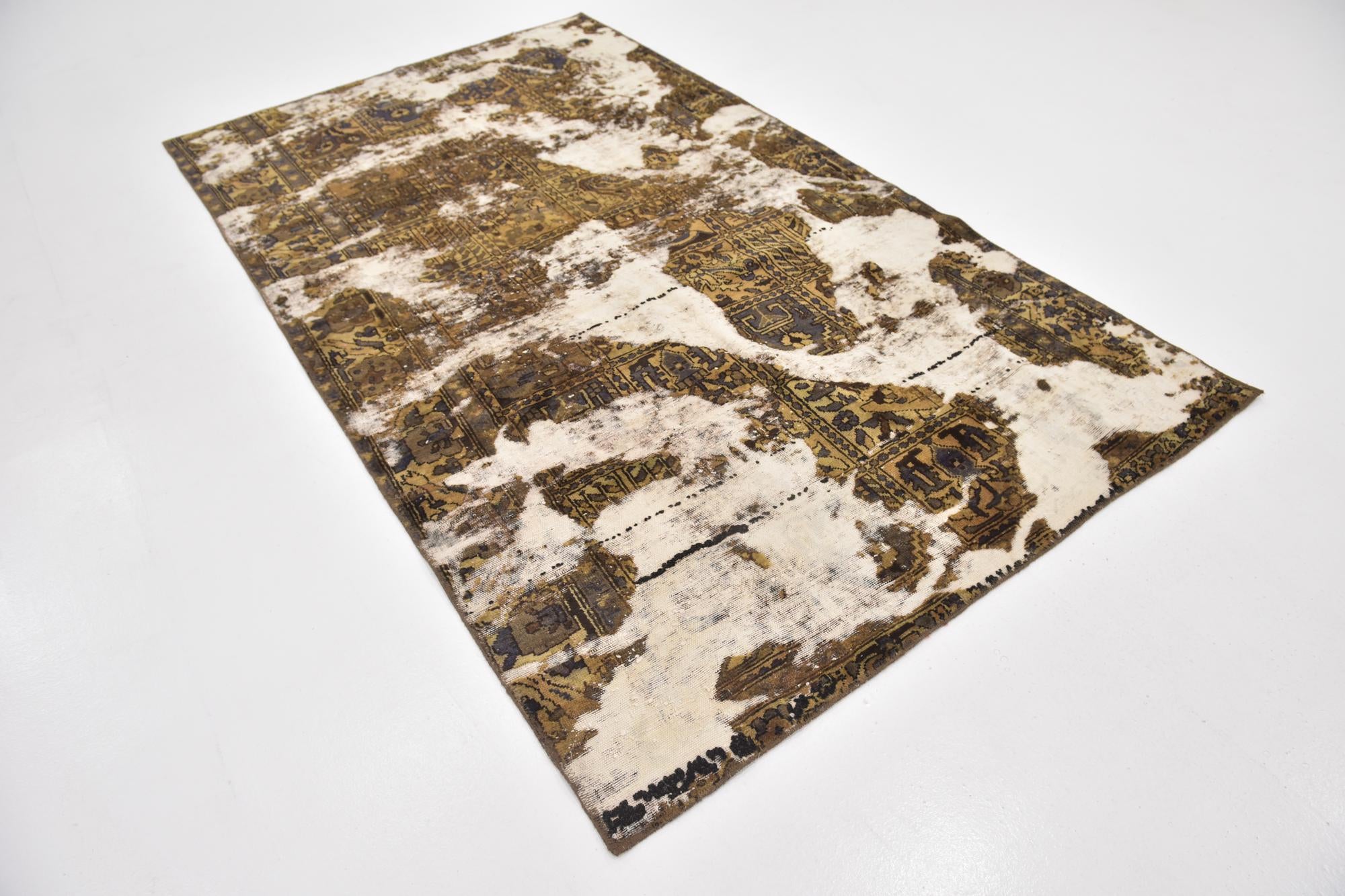 5' x 8' 8 Hand Knotted Ultra Vintage Persian Wool Rug