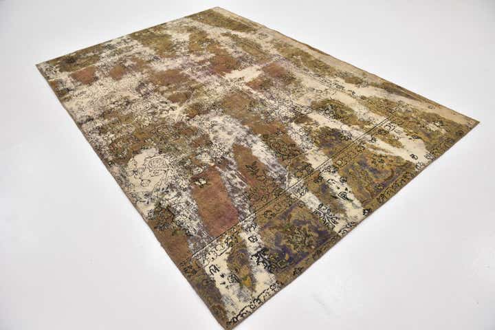 6' 5 x 9' 4 Hand Knotted Ultra Vintage Persian Wool Rug