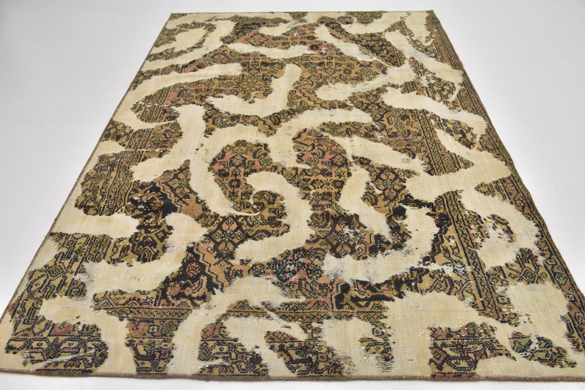 6' x 8' 10 Hand Knotted Ultra Vintage Persian Wool Rug