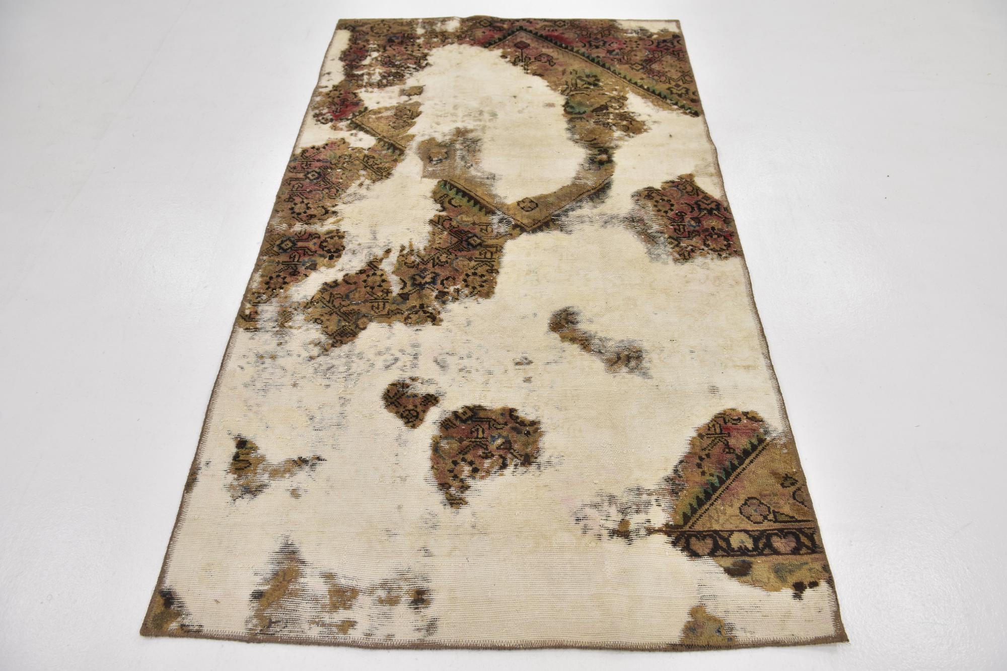 4' x 6' 10 Hand Knotted Ultra Vintage Persian Wool Rug