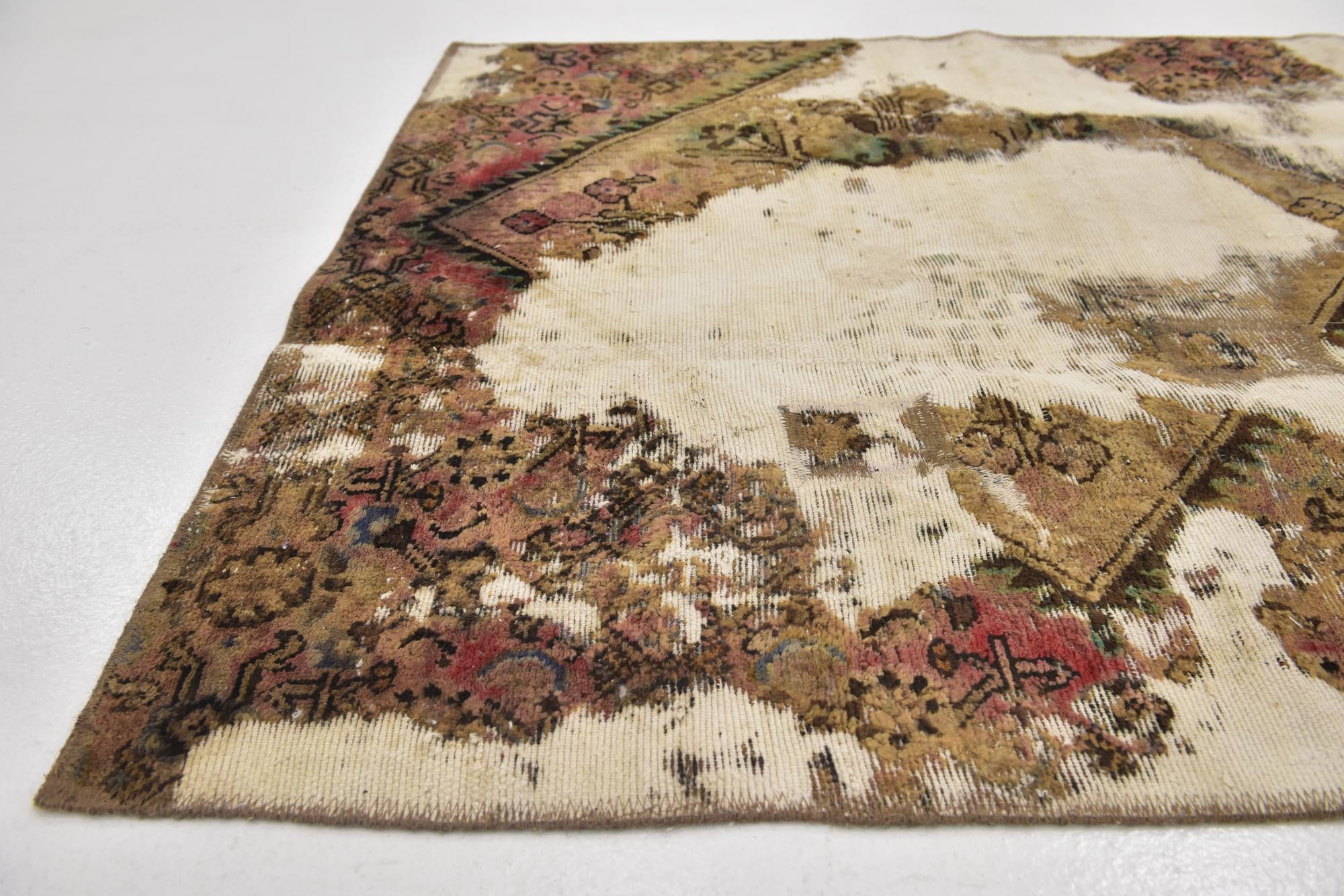 4' x 6' 10 Hand Knotted Ultra Vintage Persian Wool Rug