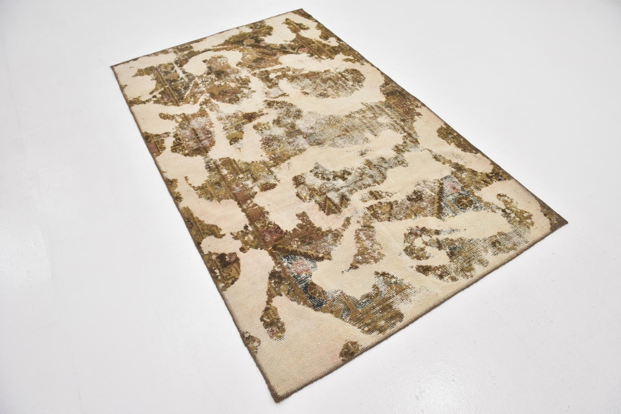 4' x 6' 9 Hand Knotted Ultra Vintage Persian Wool Rug