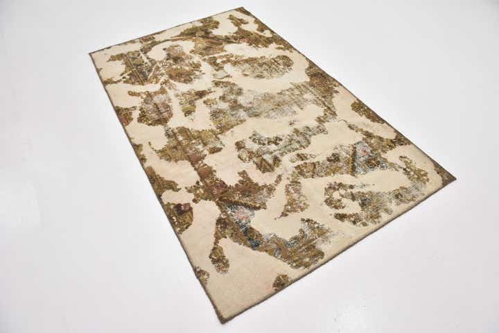 4' x 6' 9 Hand Knotted Ultra Vintage Persian Wool Rug