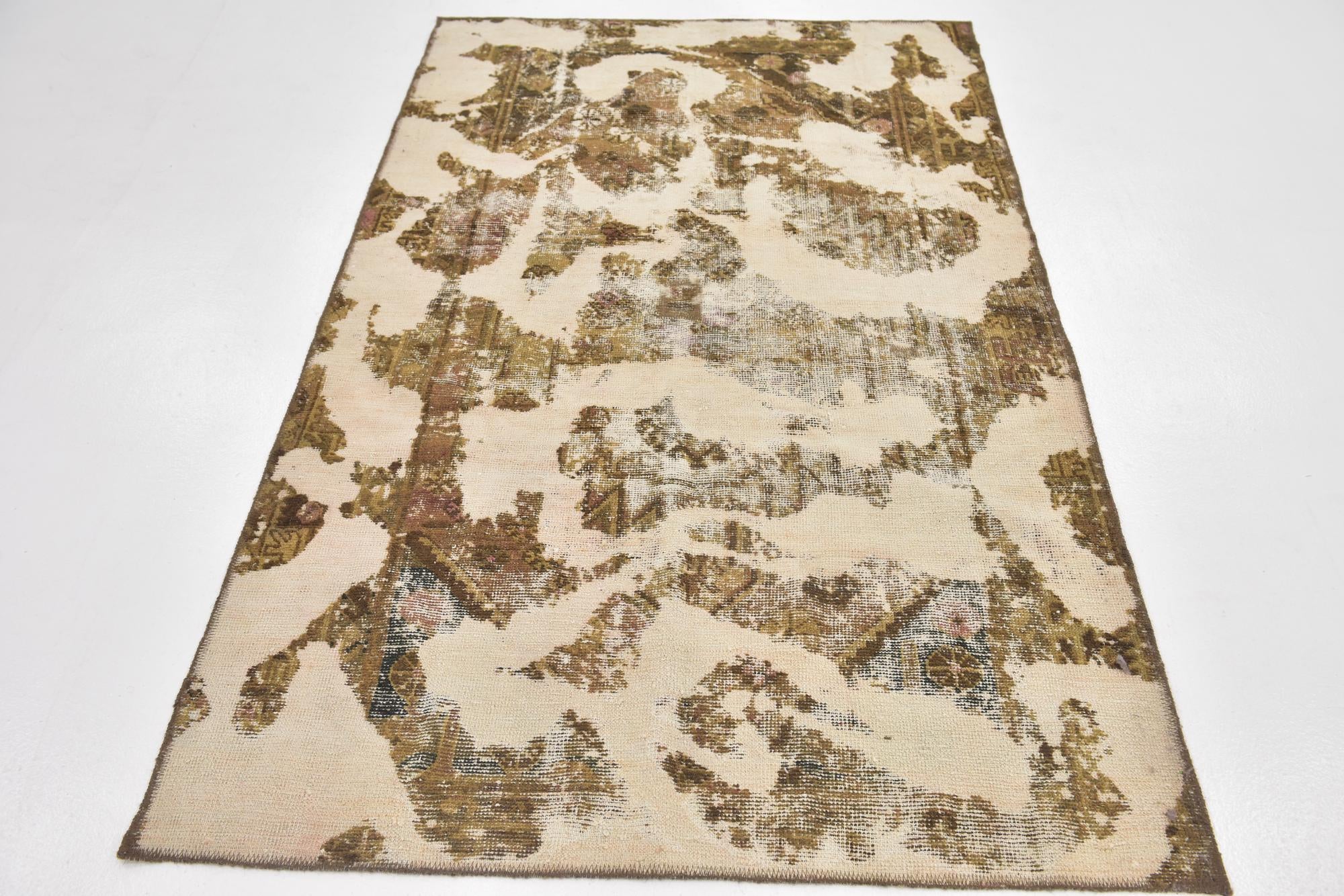 4' x 6' 9 Hand Knotted Ultra Vintage Persian Wool Rug
