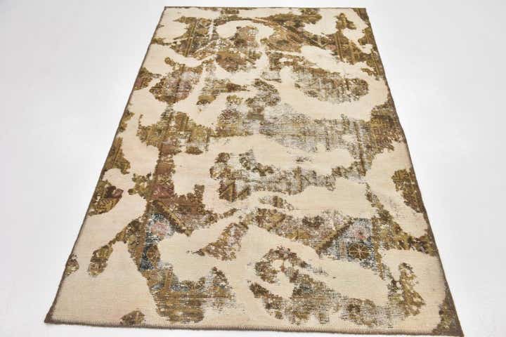 4' x 6' 9 Hand Knotted Ultra Vintage Persian Wool Rug