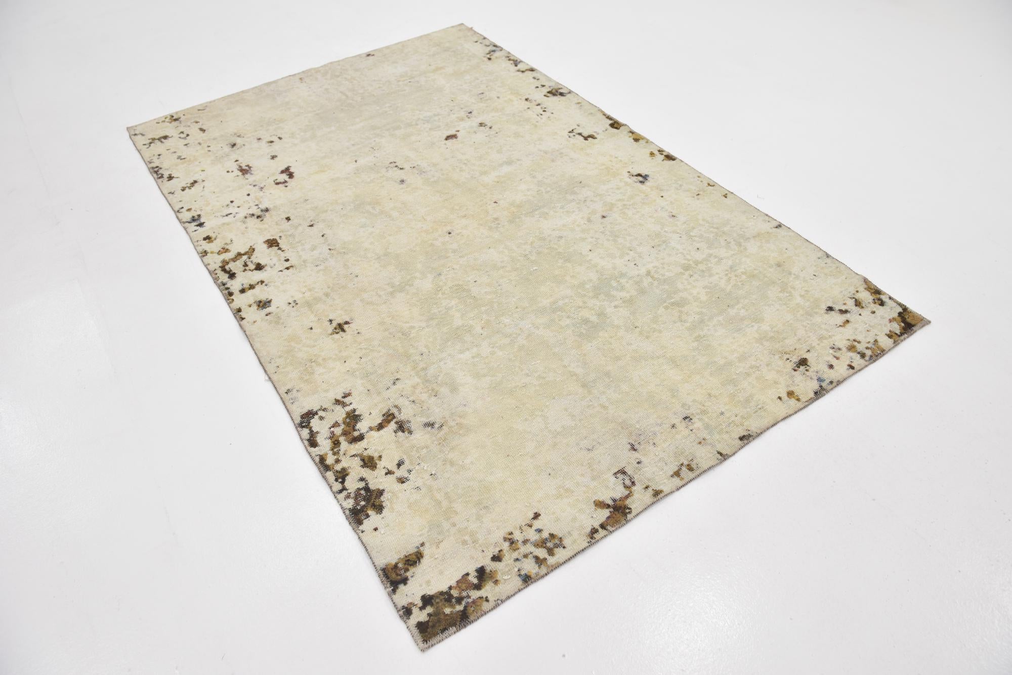 4' 10 x 7' 6 Hand Knotted Ultra Vintage Persian Wool Rug