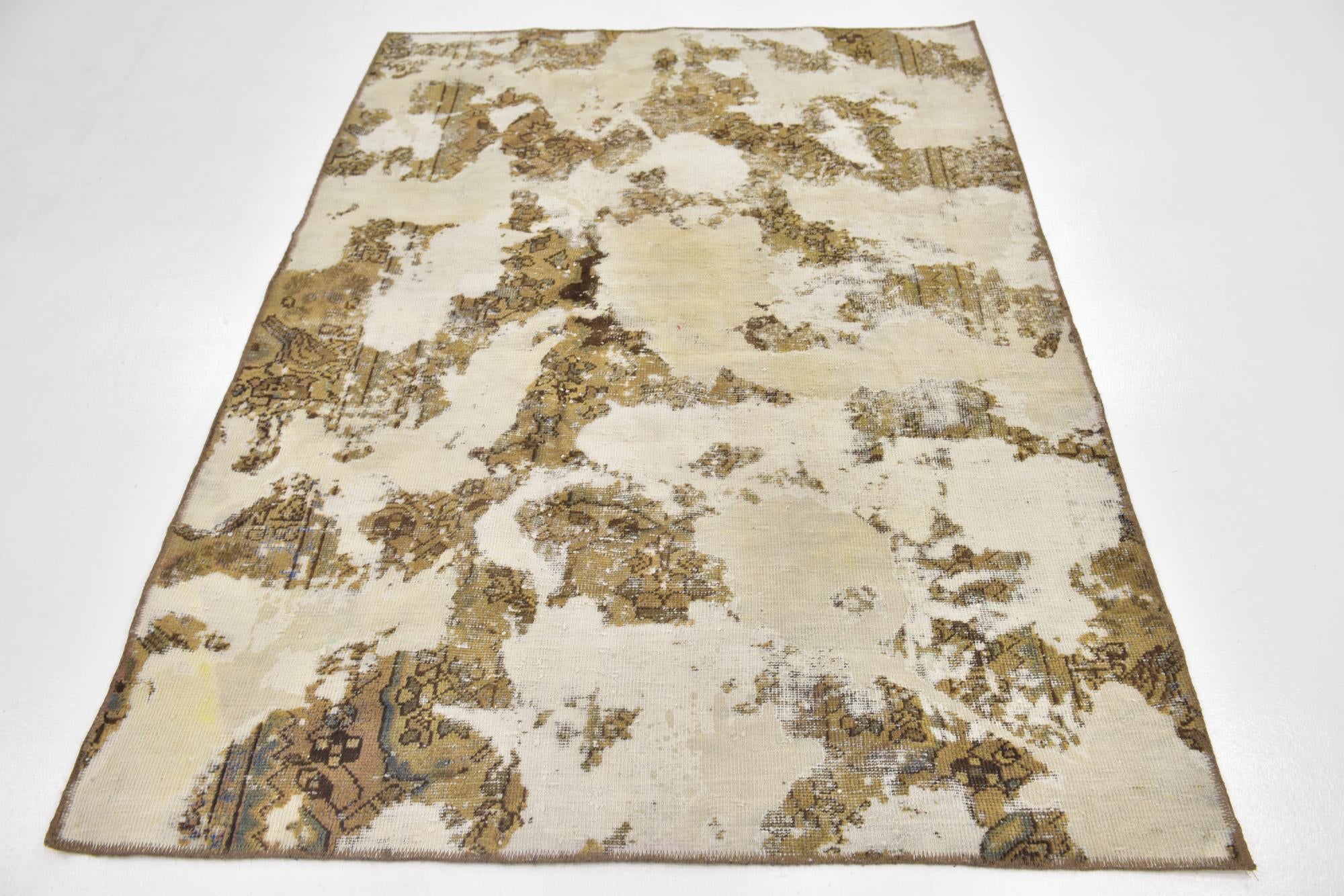 4' 8 x 6' 5 Hand Knotted Ultra Vintage Persian Wool Rug