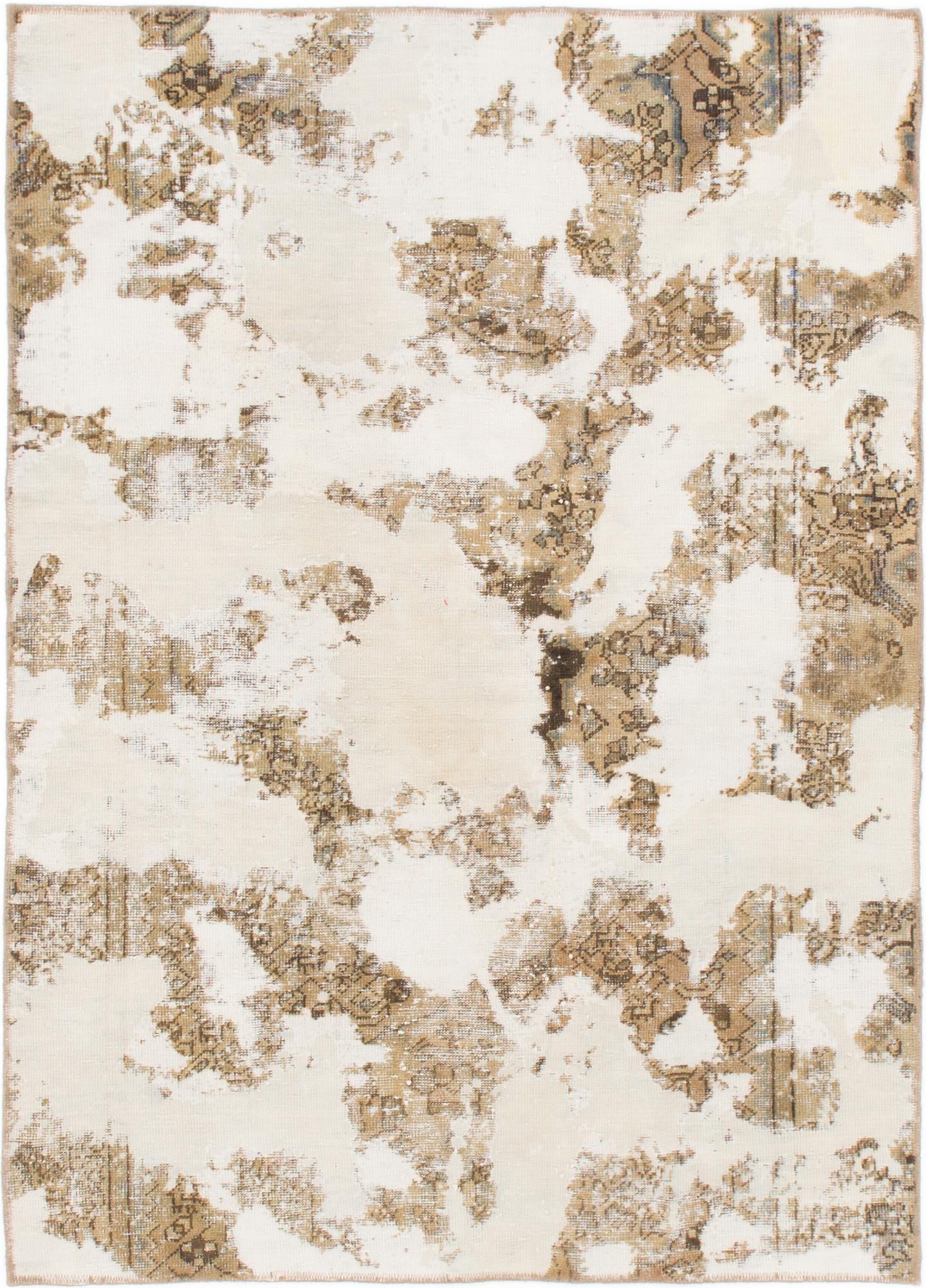 4' 8 x 6' 5 Hand Knotted Ultra Vintage Persian Wool Rug