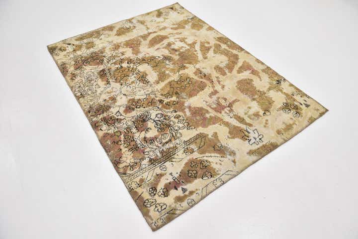 4' 8 x 6' 2 Hand Knotted Ultra Vintage Persian Wool Rug