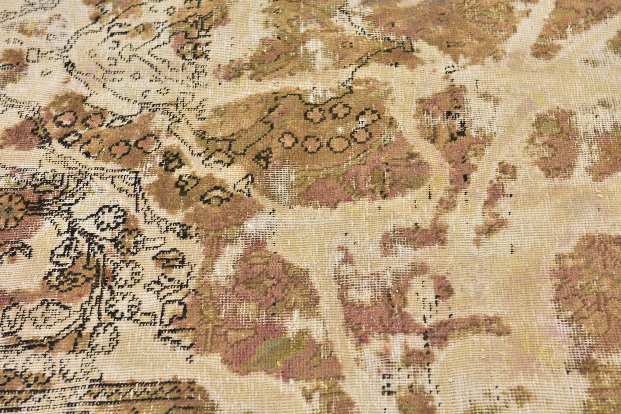 4' 8 x 6' 2 Hand Knotted Ultra Vintage Persian Wool Rug