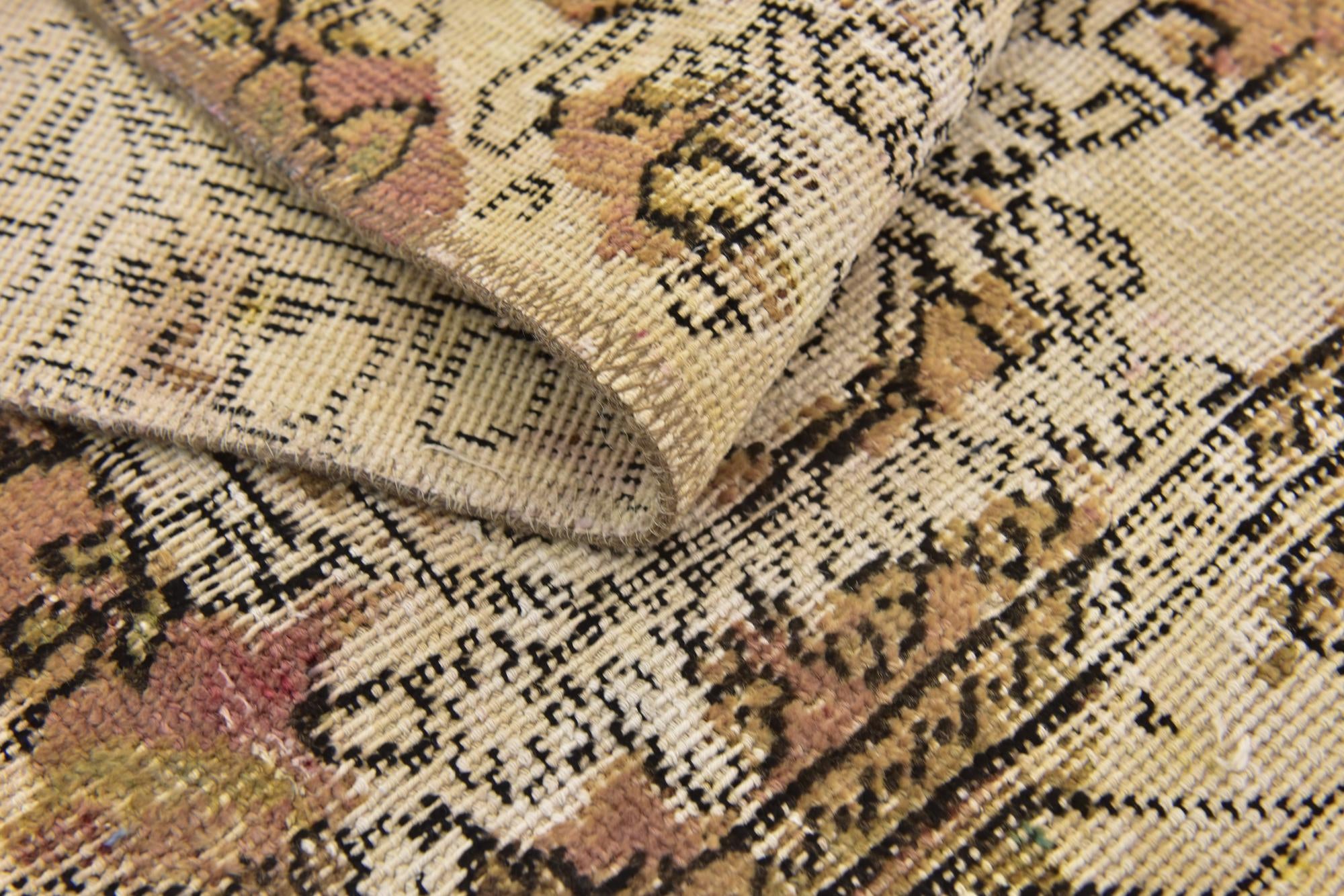 4' 8 x 6' 2 Hand Knotted Ultra Vintage Persian Wool Rug