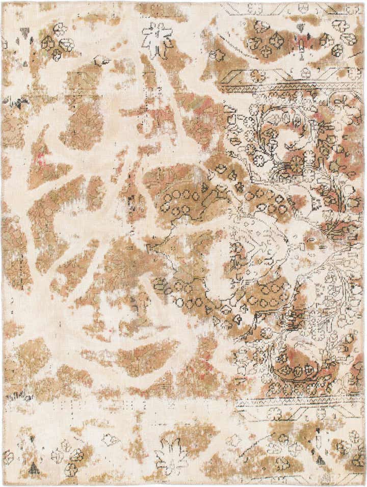 4' 8 x 6' 2 Hand Knotted Ultra Vintage Persian Wool Rug