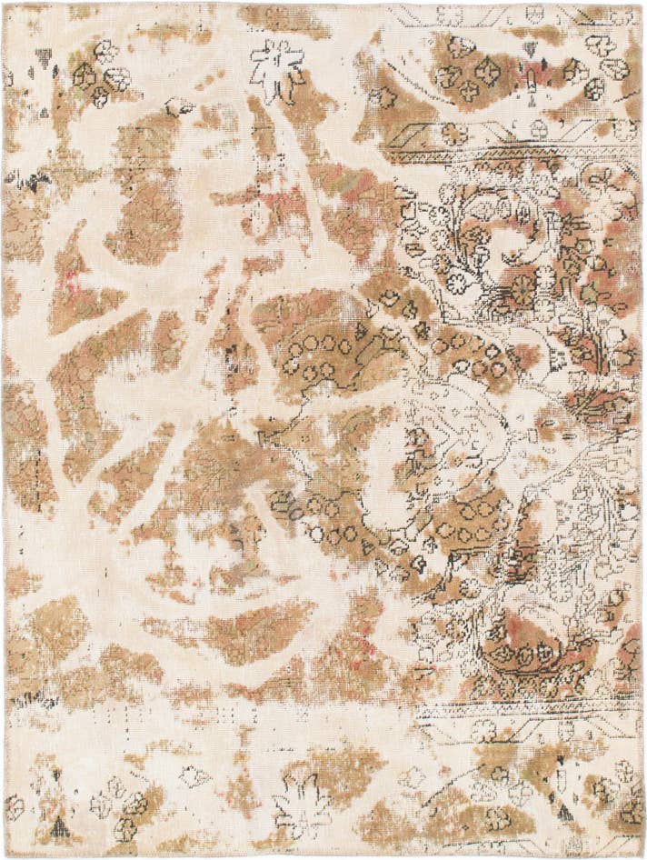 Detail image of 4' 8 x 6' 2 Hand Knotted Ultra Vintage Persian Wool Rug