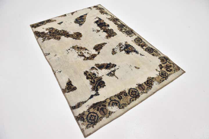 4' 2 x 6' 2 Hand Knotted Ultra Vintage Persian Wool Rug