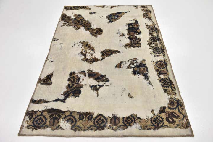 4' 2 x 6' 2 Hand Knotted Ultra Vintage Persian Wool Rug