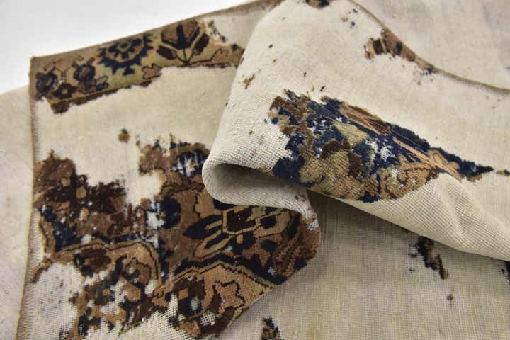 4' 2 x 6' 2 Hand Knotted Ultra Vintage Persian Wool Rug