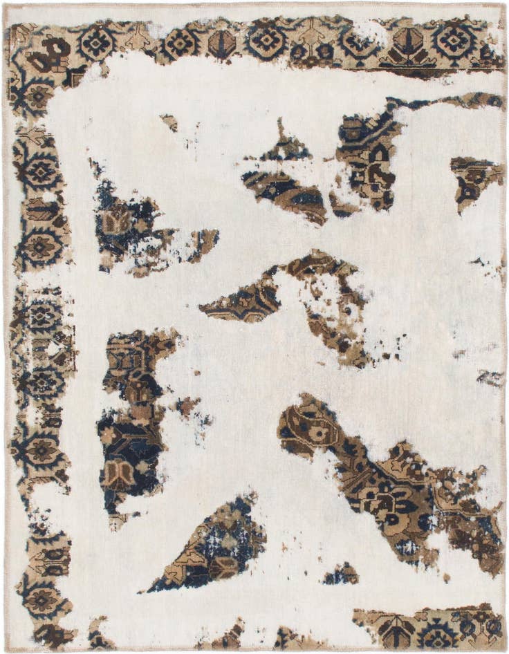 Detail image of 4' 2 x 6' 2 Hand Knotted Ultra Vintage Persian Wool Rug