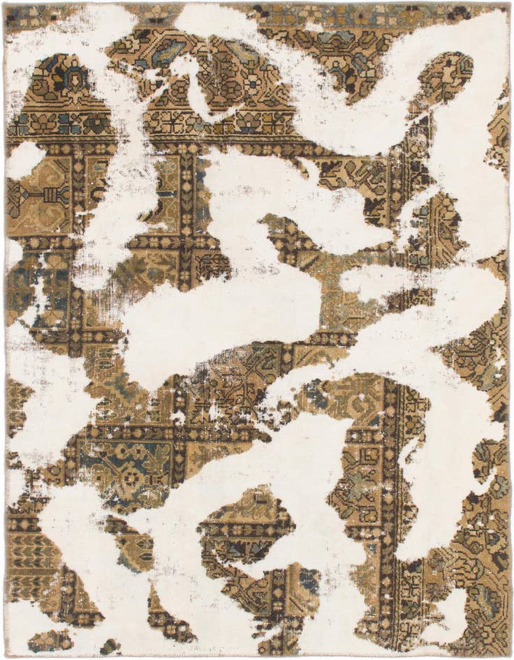 Detail image of 4' 5 x 7' 2 Hand Knotted Ultra Vintage Persian Wool Rug