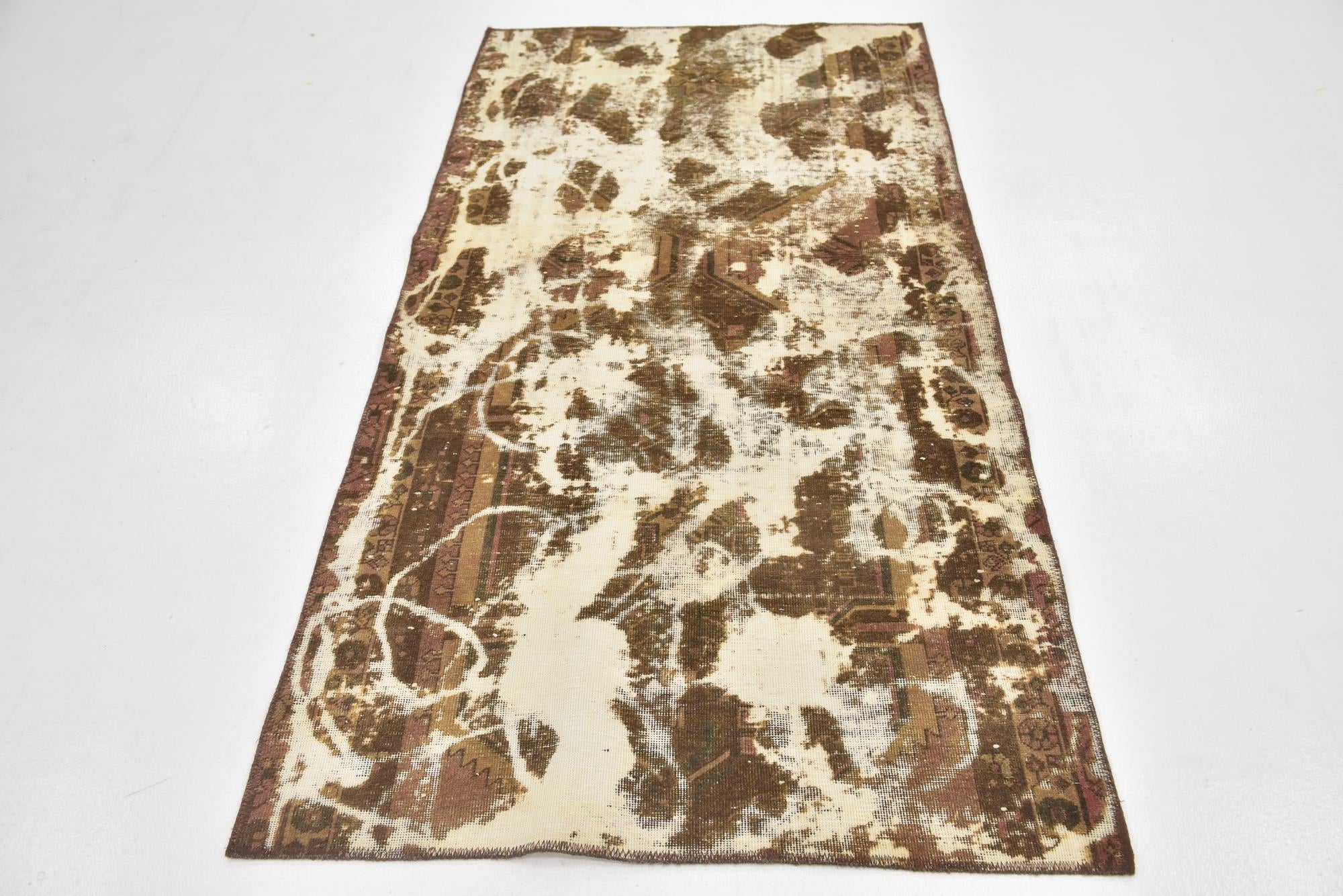 3' 7 x 6' 9 Hand Knotted Ultra Vintage Persian Wool Rug