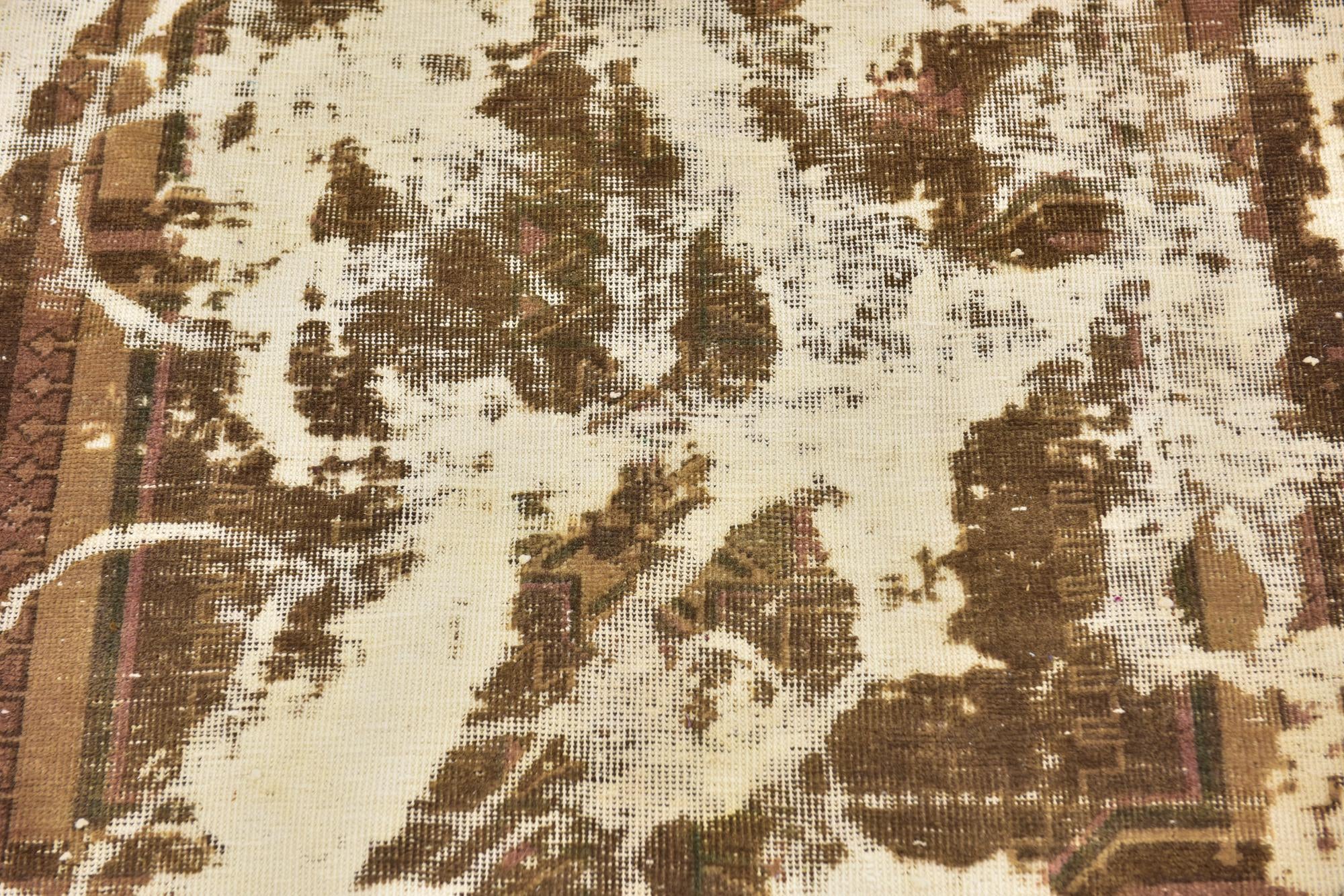 3' 7 x 6' 9 Hand Knotted Ultra Vintage Persian Wool Rug