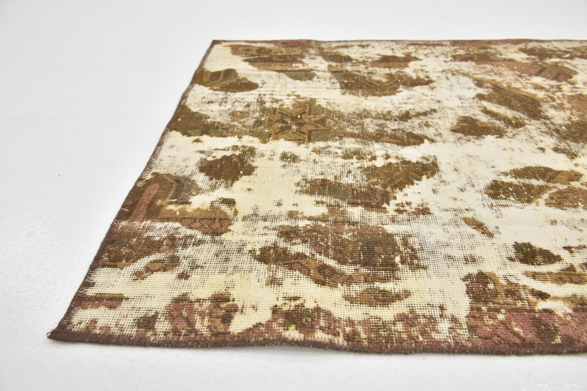 3' 7 x 6' 9 Hand Knotted Ultra Vintage Persian Wool Rug