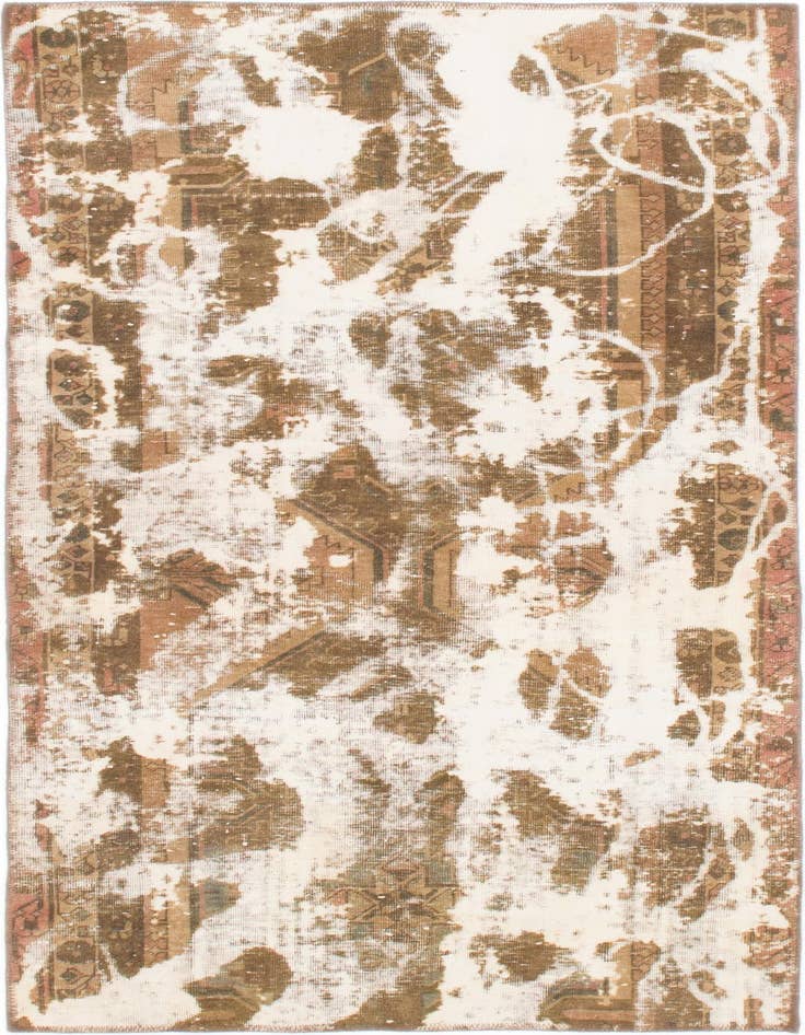 Detail image of 3' 7 x 6' 9 Hand Knotted Ultra Vintage Persian Wool Rug