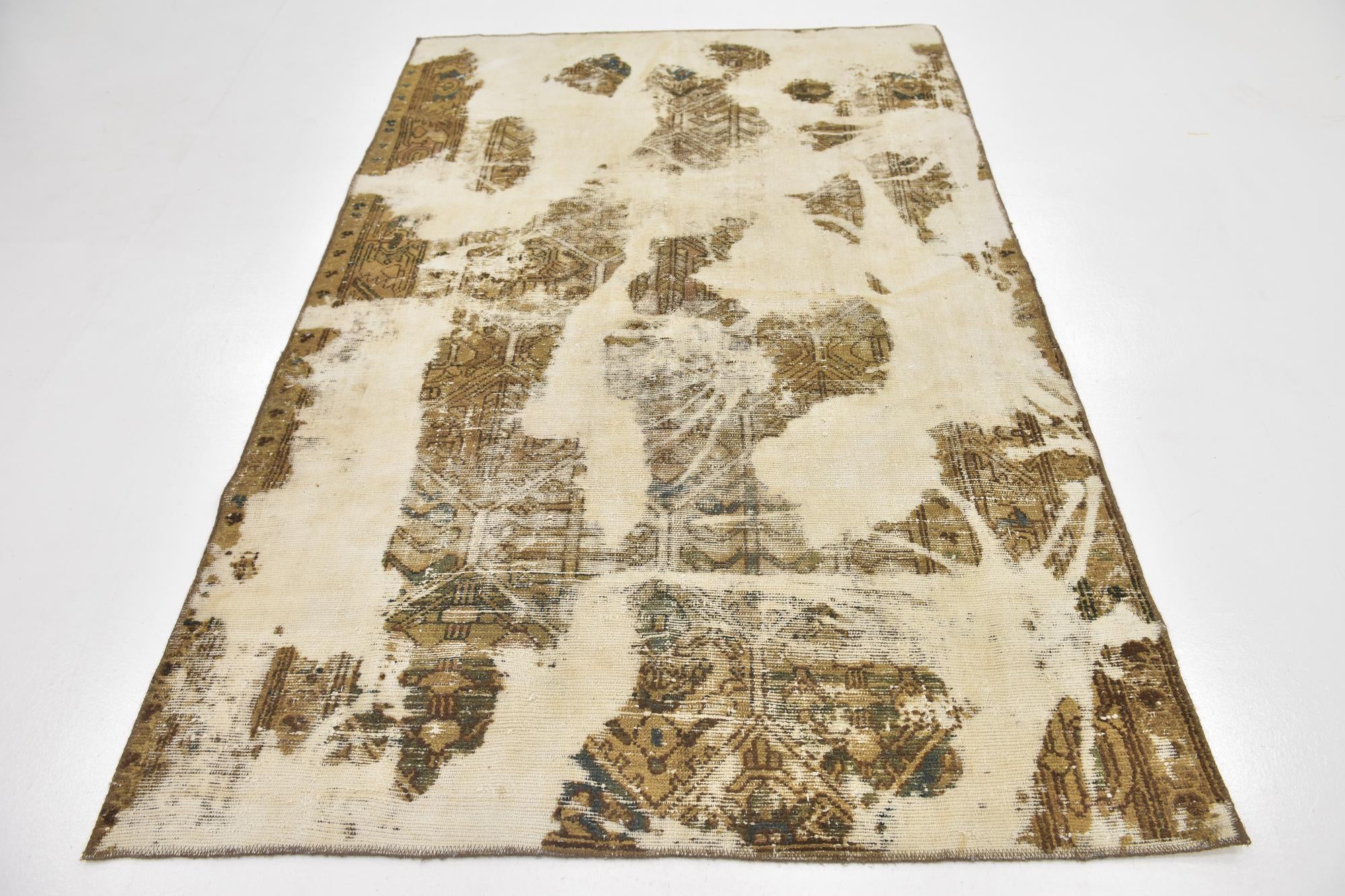 4' 10 x 7' 10 Hand Knotted Ultra Vintage Persian Wool Rug