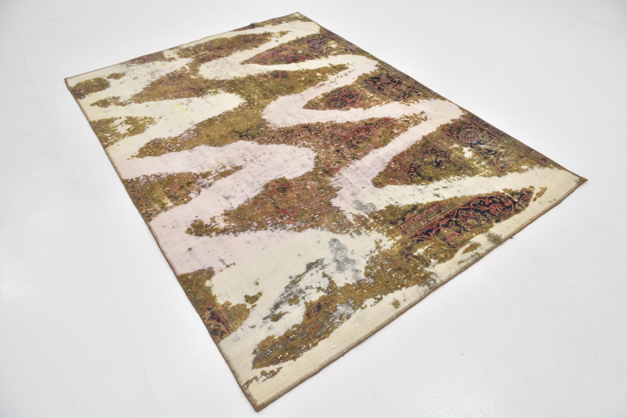 5' 6 x 7' 7 Hand Knotted Ultra Vintage Persian Wool Rug