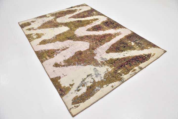 5' 6 x 7' 7 Hand Knotted Ultra Vintage Persian Wool Rug