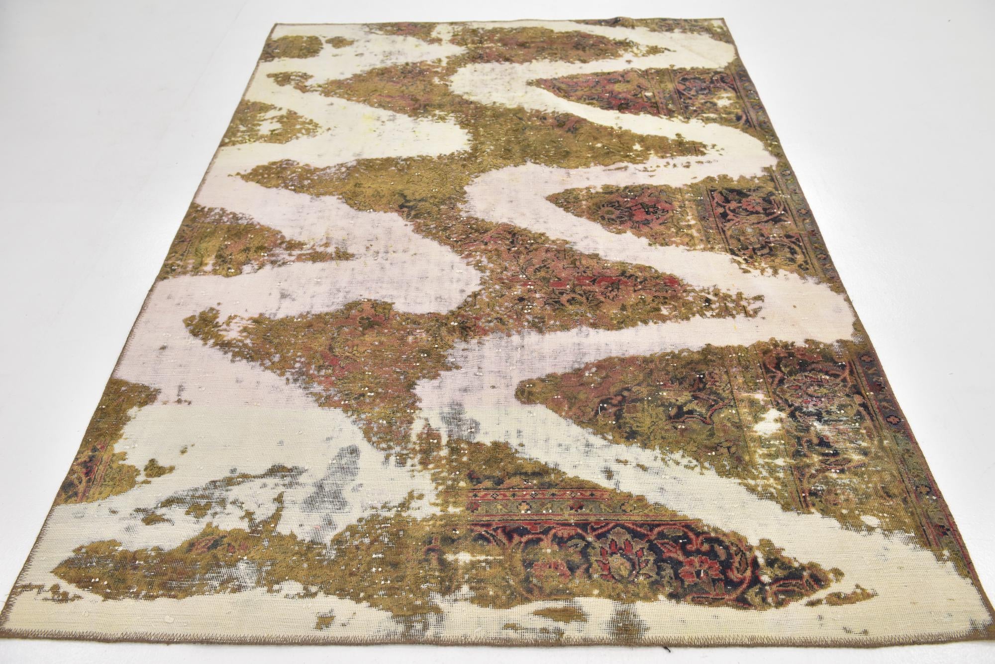 5' 6 x 7' 7 Hand Knotted Ultra Vintage Persian Wool Rug