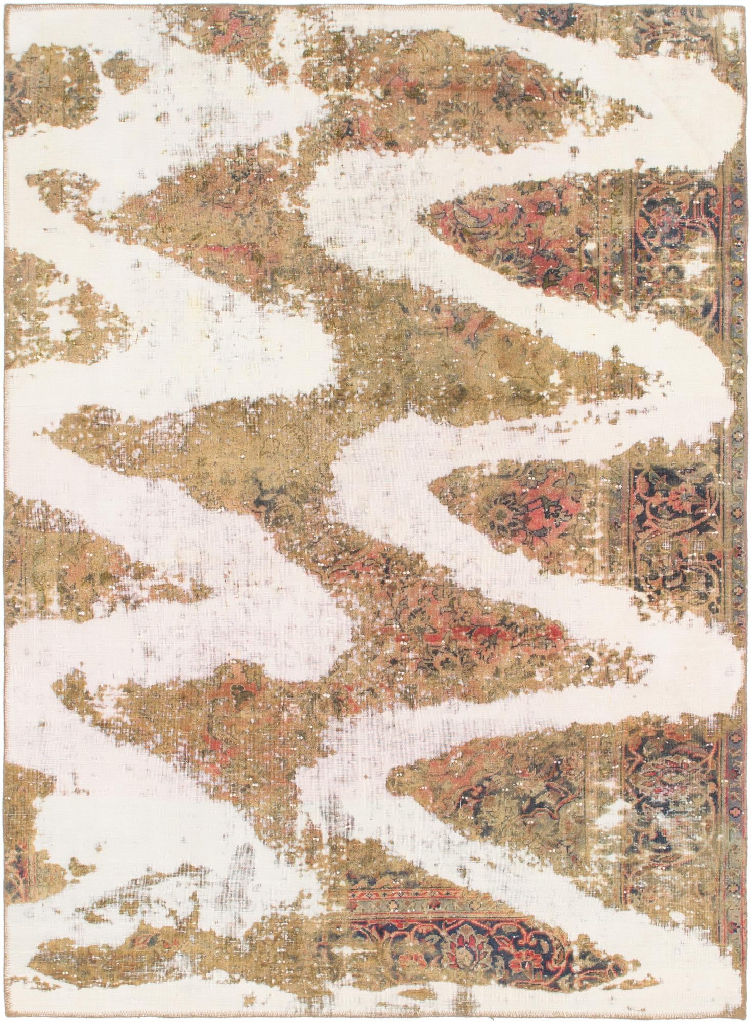 5' 6 x 7' 7 Hand Knotted Ultra Vintage Persian Wool Rug