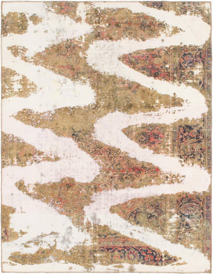 Detail image of 5' 6 x 7' 7 Hand Knotted Ultra Vintage Persian Wool Rug
