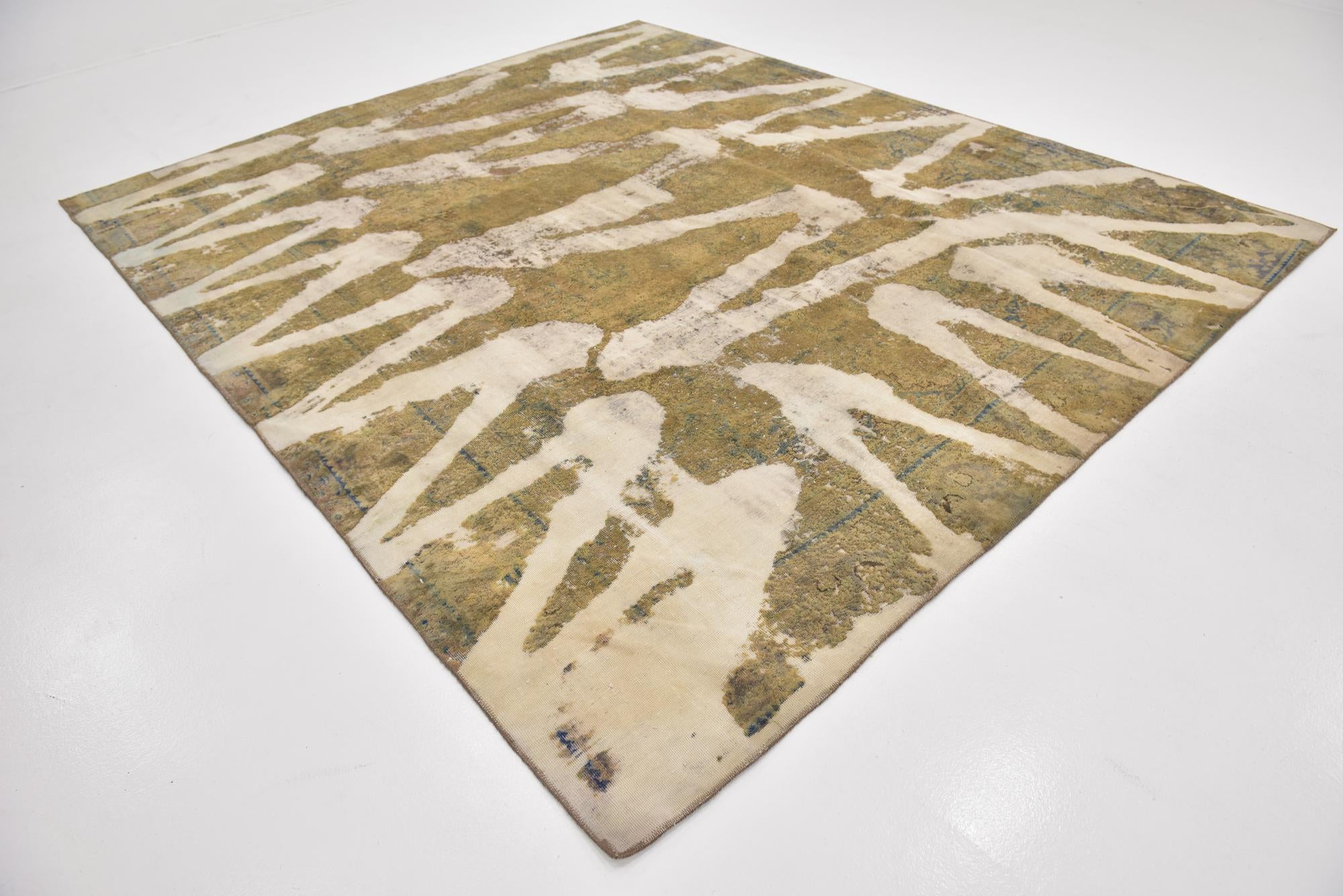 9' x 10' 9 Hand Knotted Ultra Vintage Persian Wool Rug