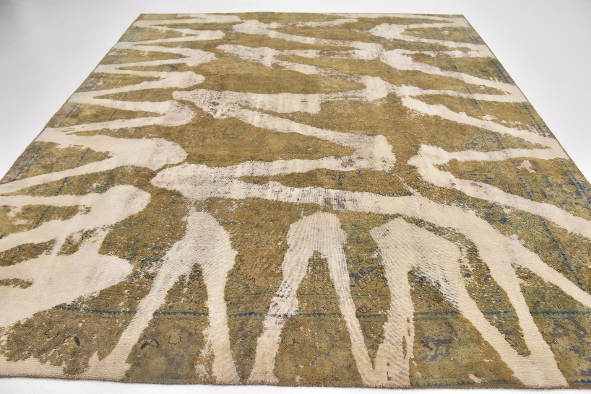 9' x 10' 9 Hand Knotted Ultra Vintage Persian Wool Rug