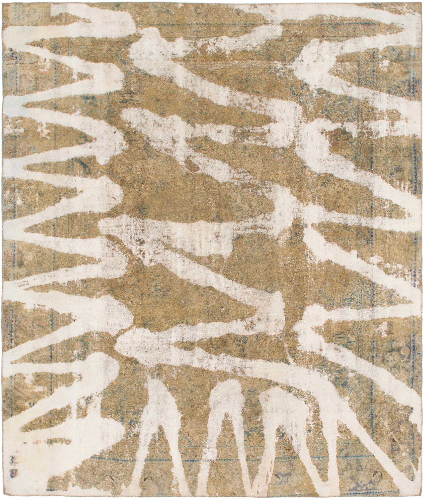 9' x 10' 9 Hand Knotted Ultra Vintage Persian Wool Rug