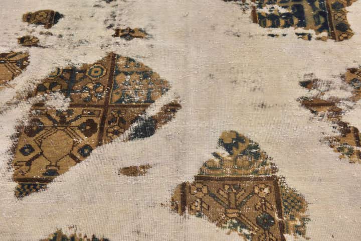6' 7 x 9' 6 Hand Knotted Ultra Vintage Persian Wool Rug