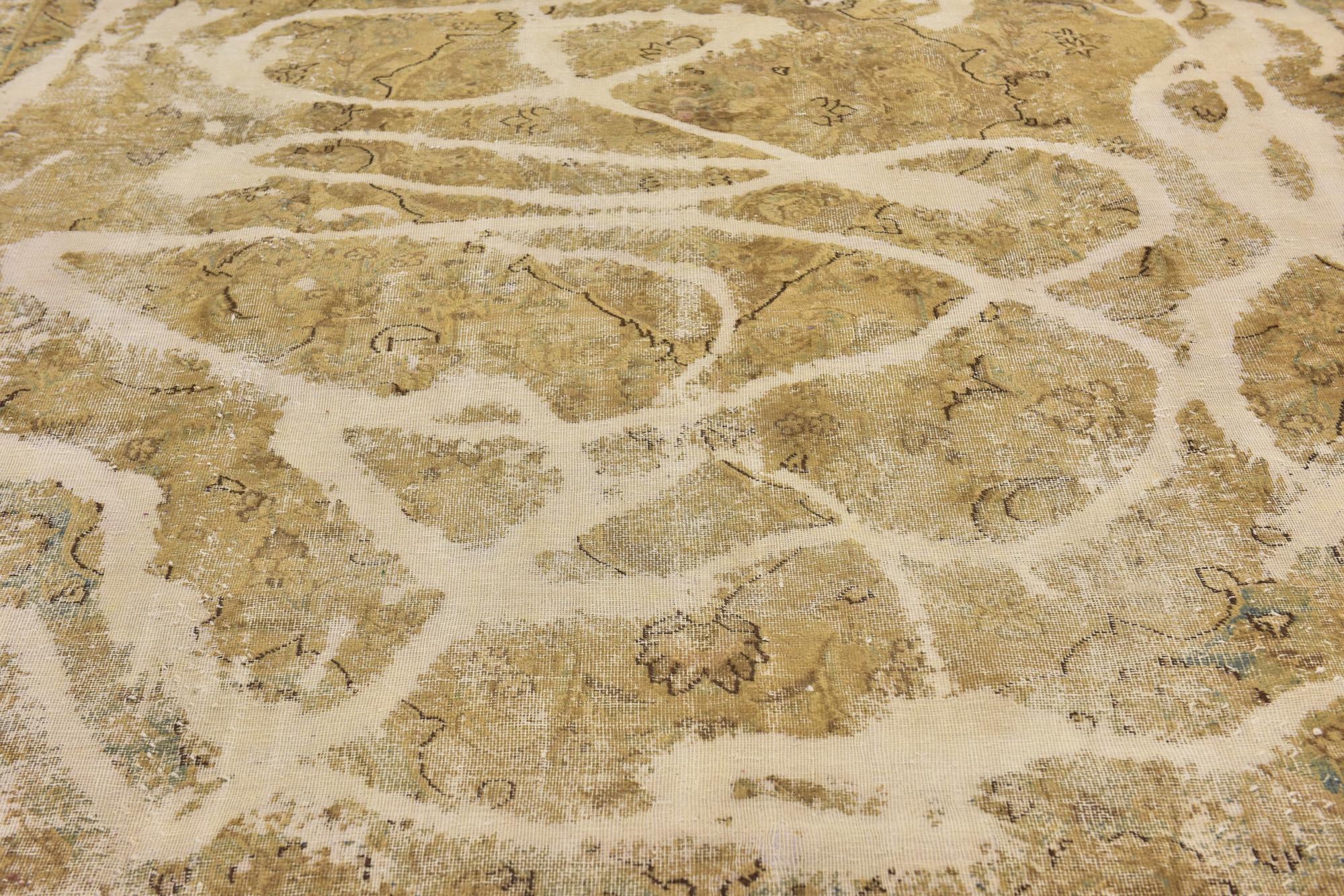 9' 3 x 11' 10 Hand Knotted Ultra Vintage Persian Wool Rug
