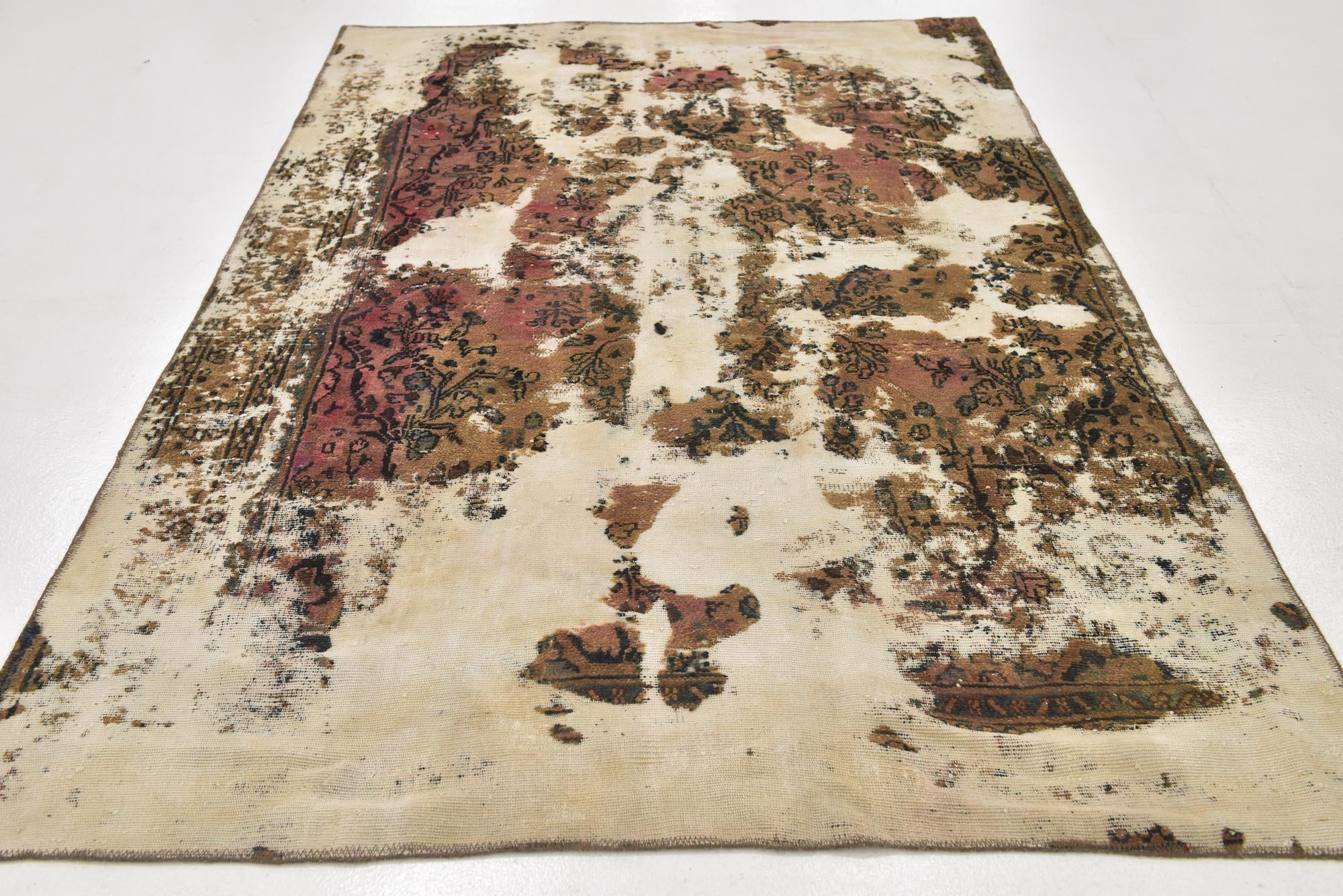 5' 7 x 8' 10 Hand Knotted Ultra Vintage Persian Wool Rug