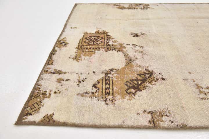 3' 7 x 6' 6 Hand Knotted Ultra Vintage Persian Wool Rug