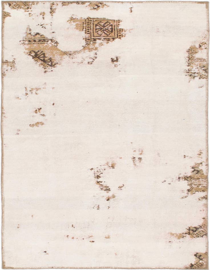 Detail image of 3' 7 x 6' 6 Hand Knotted Ultra Vintage Persian Wool Rug