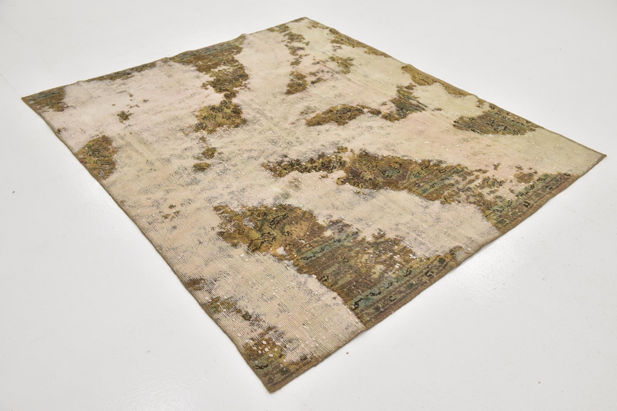 5' 5 x 6' 4 Hand Knotted Ultra Vintage Persian Wool Rug