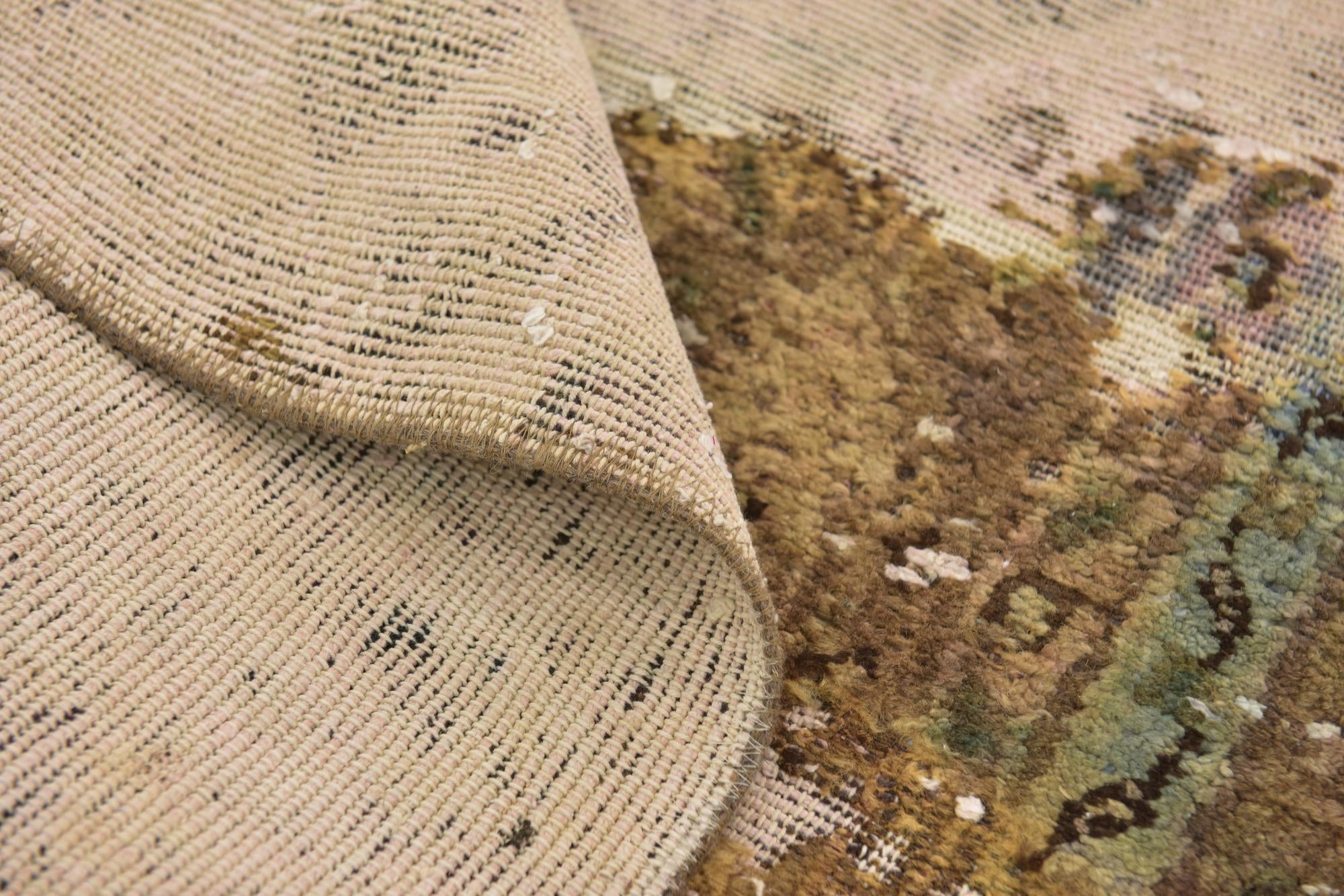 5' 5 x 6' 4 Hand Knotted Ultra Vintage Persian Wool Rug