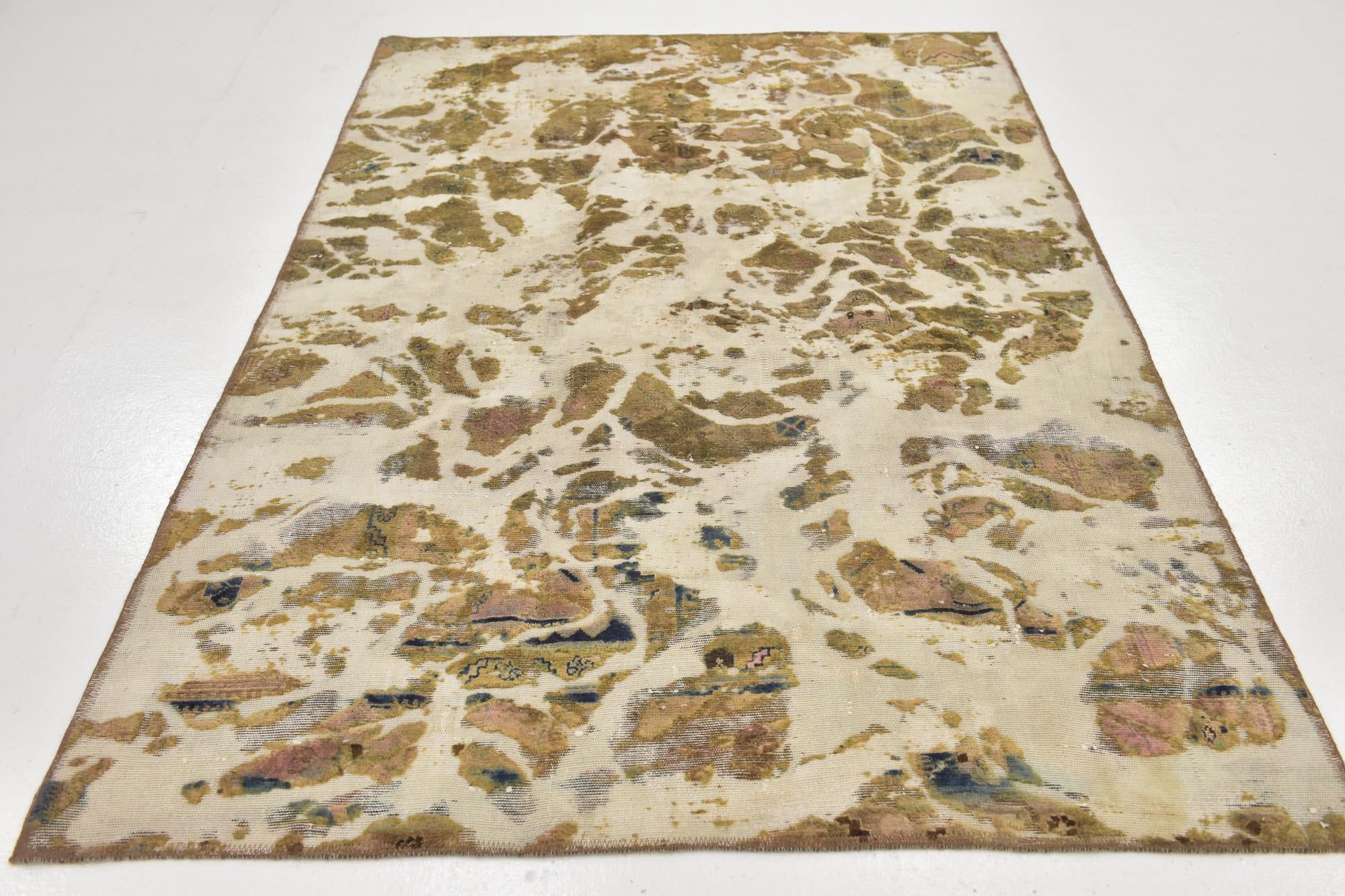 4' 9 x 7' 5 Hand Knotted Ultra Vintage Persian Wool Rug